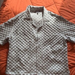 Fashion Nova Textured Gray Shirt